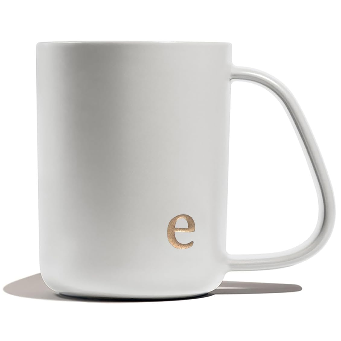 COLLECTIVE HOME - Ergonomic Handle Ceramic Mug, 15 oz Personalized Coffee Cup with Golden Initial, Microwave & Dishwasher Safe, Elegant Monogram Tea