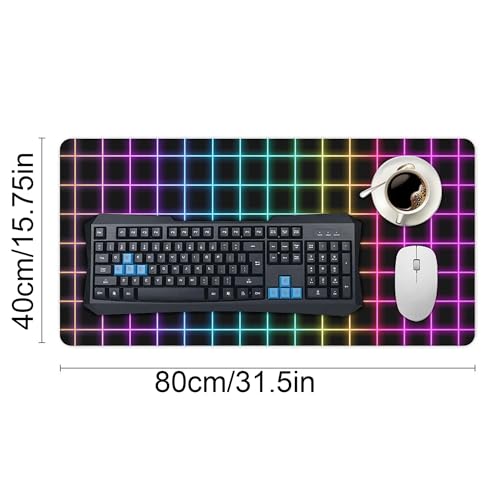 Image of Extended Gaming Mouse Pad, with Stitched Edges Large Mouse Pad Desk Protector, Rubber Base Mousepad Keyboard Mouses Mat for Work Game Office Home- 32 inch X 16 inch Inch