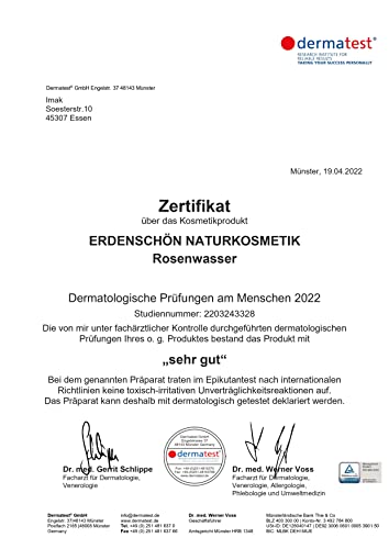 Erdenschön Naturkosmetik TestSieger2022&DERMATEST Urteil Sehr gut! 500ml Bio Rosenwasser-Rosa Damascena Gesichtswasser… - Image 3