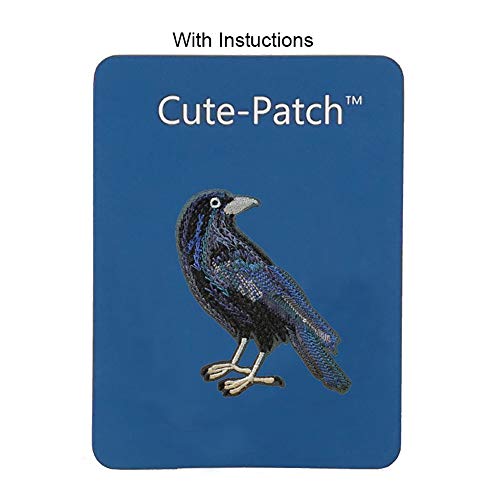 Cute-Patch 4'' Black Crow Raven Bird Viking Embroidered Iron-On Patch #TOP2