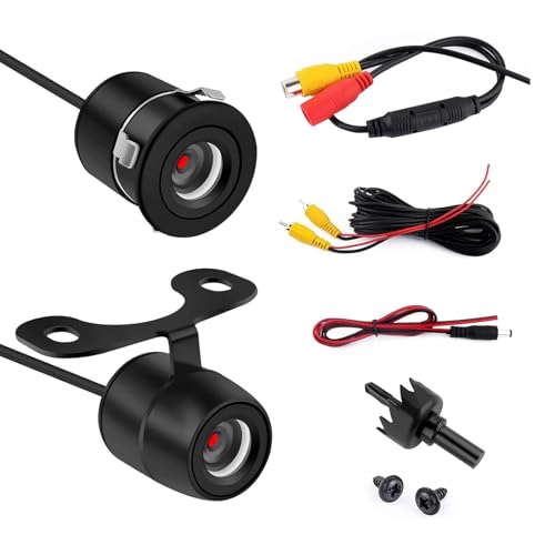 Image of 1 PC Car HD Rearview Camera Kit, 170 Wide-Angle Butterfly IP68 Waterproof Anti-Vibration Camera + Video Cable + Power Cable + Two Mounting Screws, Modification Accessories, for Cars (Black)