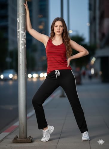 Image of Volex Women's Tank Top and Lower Set for Women | Stylish Cotton Co-Ord Set | Sleeveless Top & Jogger Lower for Women |Comfortable Stretchable Fabric 2-Piece Combo Set|women co ord set