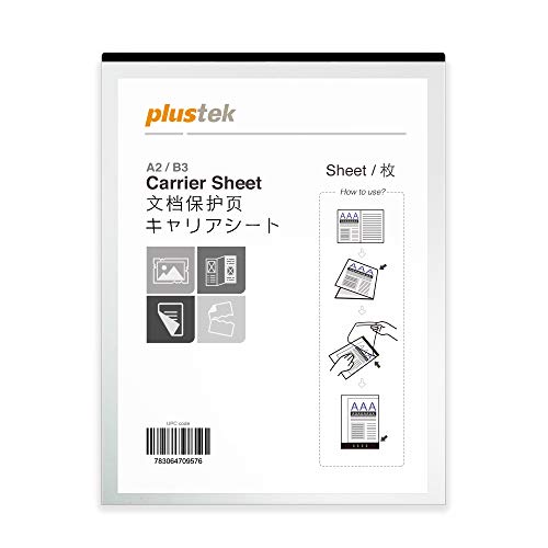 Plustek A3 Scanner Carrier Sheet (Scan A2 By Folding) - Protects Flimsy, Wrinkled Or Torn Papers, For Old Blueprint, Report, Newspaper, Crinkled Photos. #TOP24