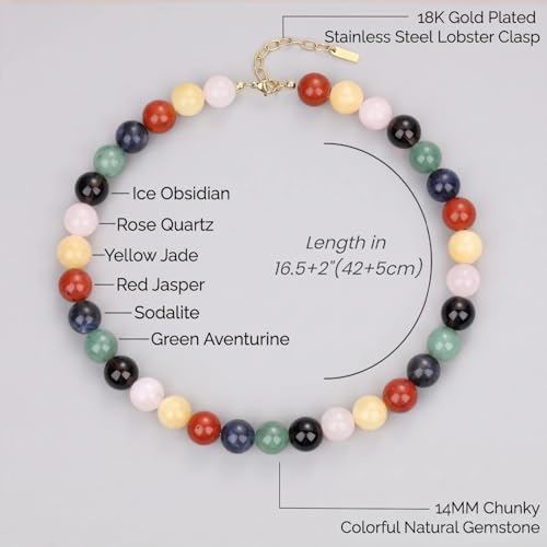 Collier pierre naturelle femme multicolore COAI pendentif perles authentiques - 3