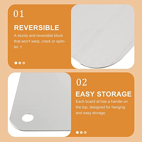 Small Cutting Board For Kitchen, 304 Stainless Steel Cutting Board, Chopping Block Fruit Cutting Block For Home Kitchen (5.9 * 9.8Inches) #TOP3