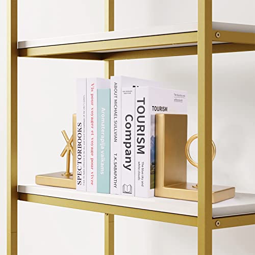 Book Ends Gold Bookends Heavy Duty Decorative Bookends To Holders Books Unique Modern Book End Metal Book Stoppers For Shelves/Office Decor/Home,Book Holders Nonskid (Gold) #TOP5