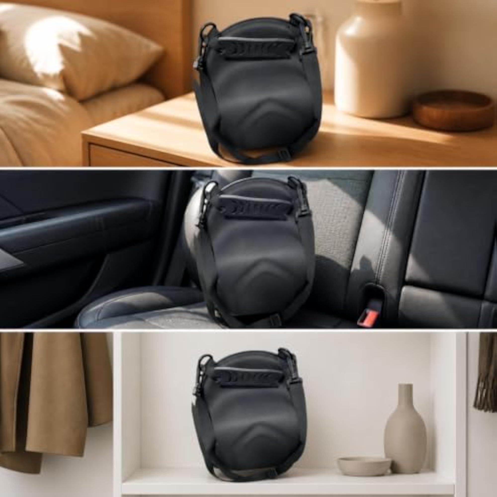 Rigid-Shell Baseball Cap Storage Bag with Shoulder Strap