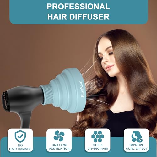 Diffuseur de sèche-cheveux pliable silicone gain de place buse 4-5 cm