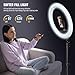 Ring Light with Stand, 19in LED Selfie Circle Light, Max 8ft/2.5m Tripod Stand, 3 Holders for iPhone, Remote Control, 6300K Color Temperature for Live Streaming, Barber, Makeup, YouTube, Tiktok