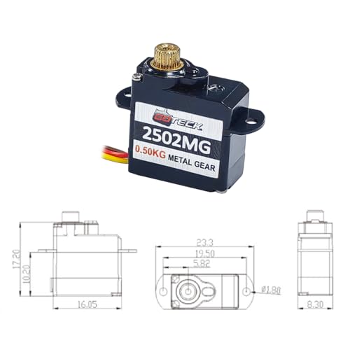 Image of GOTECK 2PCS 2g Mini Servo, Micro Full Metal Gear Digital Servo,for RC Car Model Boat Fixed-Wing Helicopter Airplane Robot Toy