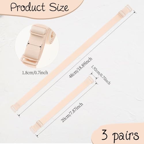 3 Pairs Bra Strap Replacement Women's Convertible Bra Straps, Adjustable Underwear Shoulder Strap, Bra Shoulder Straps Removable Multi Color Women Bra Straps(18mm Width)2