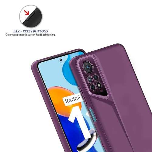Image of Amazon Brand - Solimo Rubber Ultra-Thin Blade Runner Series Matte Finished Camera Protection Soft Back Cover for Mi Redmi Note 11 4G | Redmi Note 11S - Purple