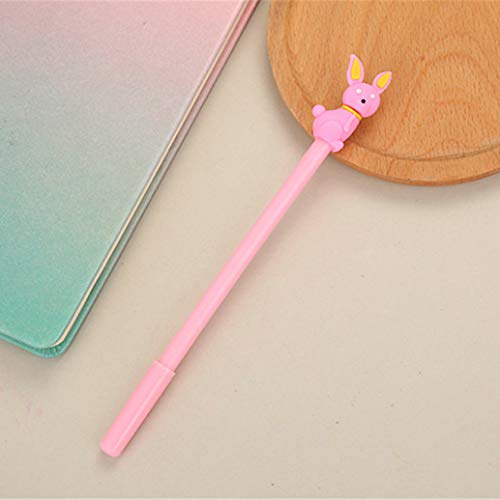 Bolígrafos gel negro conejo kawaii 6 unidades miniatura 6
