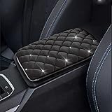 EGBANG Bling Bling Auto Center Console Pad PU Leather Car Armrest Seat Box Cover Protector Universal Fit (Car Armrest)