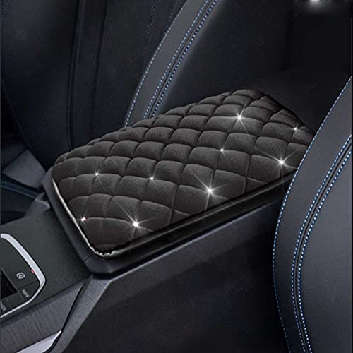 EGBANG Bling Bling Auto Center Console Pad PU Leather Car Armrest Seat Box Cover Protector Universal Fit (Car Armrest)