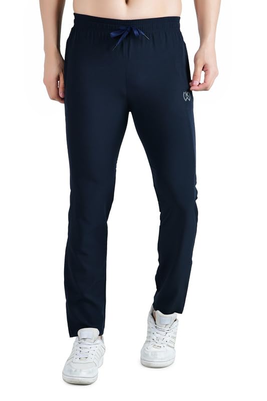 Image of KWINGS Soft NS Lycra Track Pant for Men - Comfortable Straight Fit Joggers with Secure Side Zipper Pockets