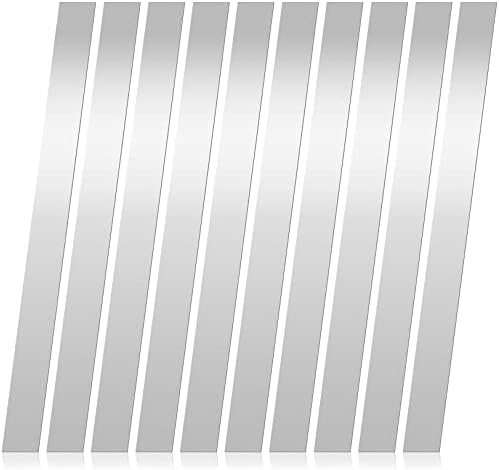 10 Pieces 304 Stainless Steel Strips, Stainless Steel Sheet Metal Shim Stock, Stainless Steel Gap Filler Trim Strip, 1" Wide x 12" Long x 0.024" Thick