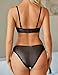 Avidlove Black Lingerie Set for Women Sheer Mesh Bra and Thong Set Hollow out Sext Outfits Medium