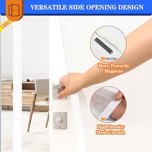 Moustiquaire magnétique pour porte balcon blanche 85x195 cm - 4