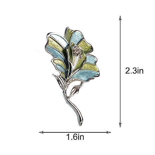 Bule Green Flower Brooch For Women - Fashion Colorful Brooch Girls #TOP5