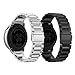 Valkit Compatible Galaxy Watch Active (40mm) Bands, 2 Pack 20mm Stainless Steel Band, Solid Metal Wrist Band Replacement Watch Strap Business Bracelet Compatible Galaxy Watch Active 40mm SM-R500