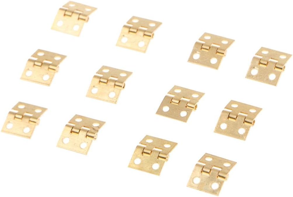 12x Jewelry Chest Box Miniature Dollhouse Door Window Cabinet Hinge Gold