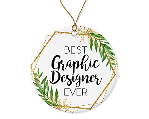 WolfeDesignPDD Graphic Designer Christmas Ornament - Gift for Graphic Designer - World's Best Graphic Designer - Best Graphic Designer Ever Printed on Both Sides