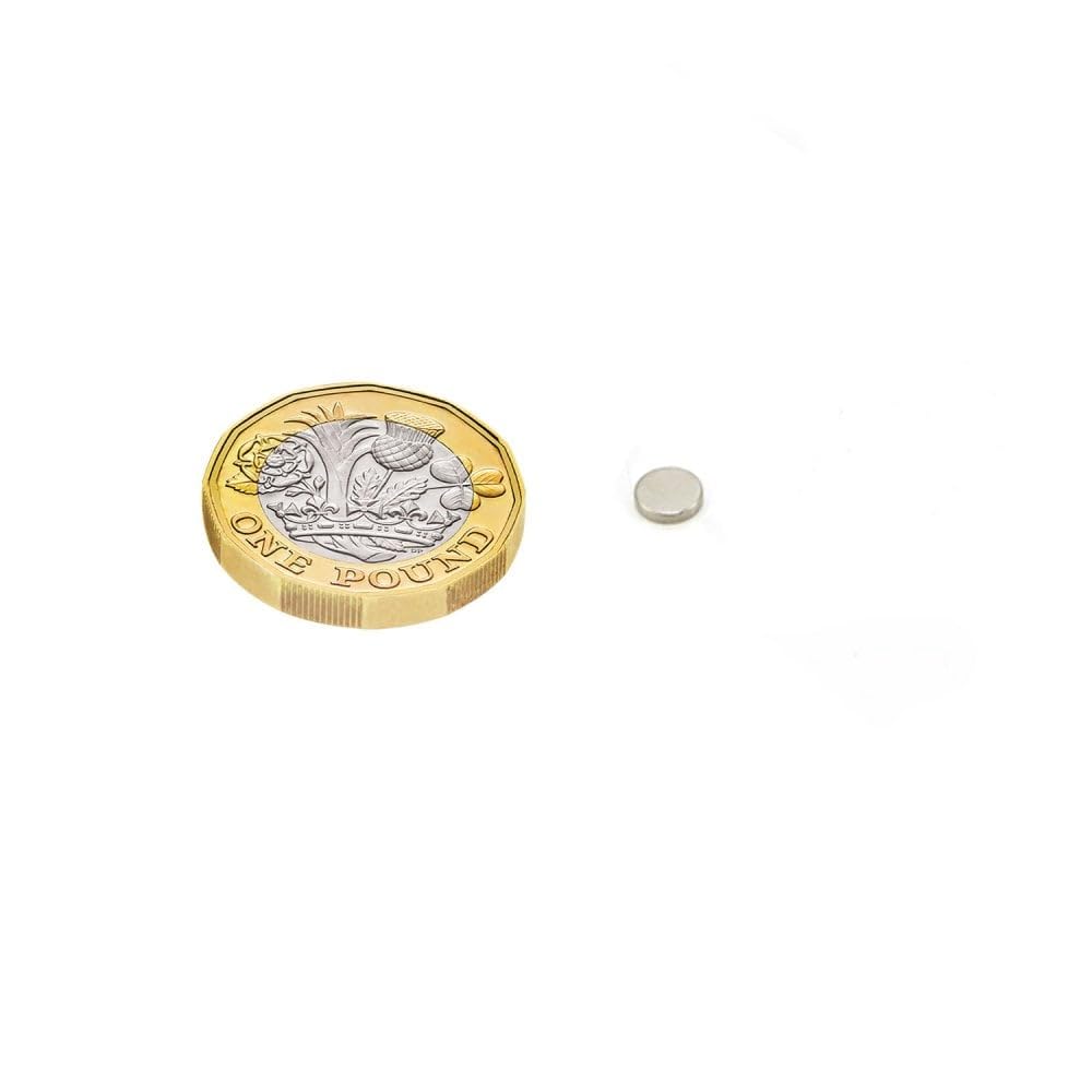 N35 Magnes neodymowy do sztuki, rzemiosła, tworzenia modeli, majsterkowania, hobby i pakowania – średnica 5 mm x 1 mm grubości – ciągnięcie 0,2 kg – opakowanie 50 sztuk