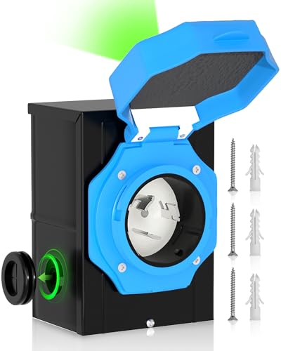 Marsflex 50 Amp Generator Inlet Box, Pre-Drilling NEMA SS2-50P Power Inlet Box for 125/250 Volt, 12500 Watts Generator Power Inlet Box, Weatherproof Outdoor Use with LED Power Indicator, ETL Listed