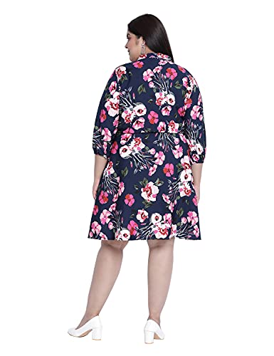 Image of oxolloxo Plus Size Printed Tie Knot Dress
