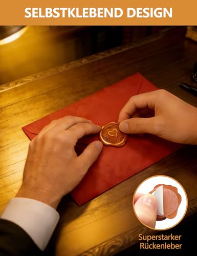 Briefpapier mit Umschlag, 36 Stück Set Vintage Schreiben mit 8 Briefumschläge Ohne Fenster, 20 A5 Briefpapier Edel und 8 Wachssiegel Selbstklebend, für Liebesbrief Hochzeit Geburtstag Weihnachten