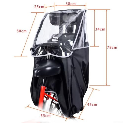 Protector de clima para asiento de bicicleta de bebé ideal para paseos en días lluviosos 7