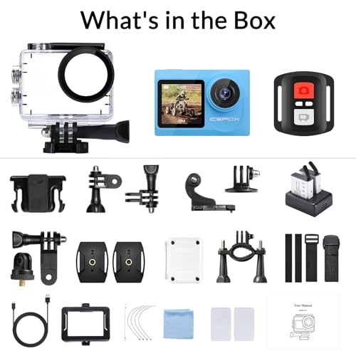 Image of icefox i8 Action Camera with 4K 60FPS 20MP, 5X Zoom, Underwater Waterproof Camera with Optimized EIS, Video & Photo Editing by Snap Pro App, WiFi Remote Control for Diving, Cycling and Vlogging