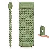 WILDOMS Sleeping Pad for Camping - 4” Thick Inflatable Camping Mat with Built-in Pump & Pillow, Ultralight Self Inflating Camping pad, Backpacking Sleeping Mat for Hiking, Tent, Traveling