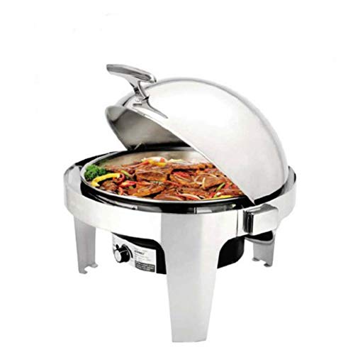 HSBAIS Speisenwärmer Buffetwärmer, 6 Qt Edelstahl Chafing Dish Runde Roll-Laden Warmhaltebehälter mit Deckel Satz w…