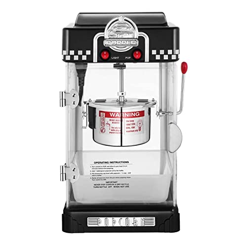 ksamwjf Popcorn-Maker Popcorn 2-1 / 2oz schwarz Desktop-Retro-Stil kompakte Popcorn-Popcorn-Maschine mit abnehmbarem…