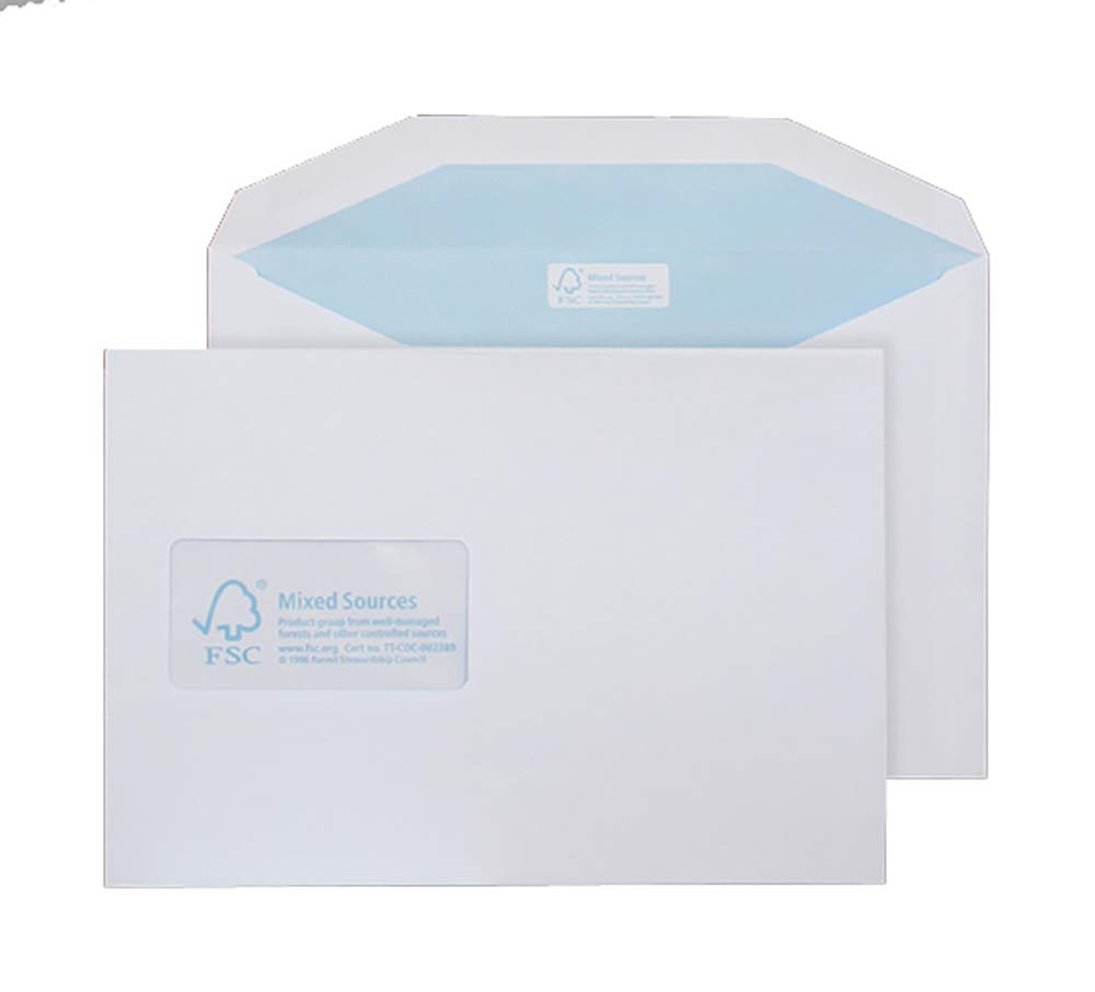 Blake Environmental - Biodegradable & Recycled Envelopes (162 x 229mm) - Pack of 500 - Premium Thickness 90GSM - Gummed - FSC Certified Eco White Envelopes - Stationery & Business Supplies (FSC378)