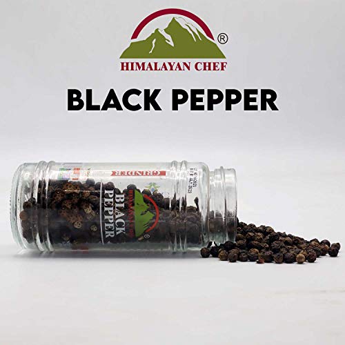 Himalayan Chef Black Peppercorns, Glass Grinder-1.76Oz #TOP3