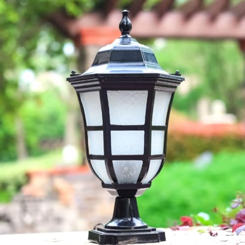 Lampadaire extérieur pour jardin cour moderne étanche noir style rétro
