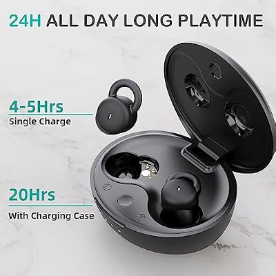 Invisible Sleep Earbuds for Side Sleepers, Bluetooth Sleep Headphones for Noise Reduction Snore Blocking Tiny Earphones for Small Ears Comfortable Fit