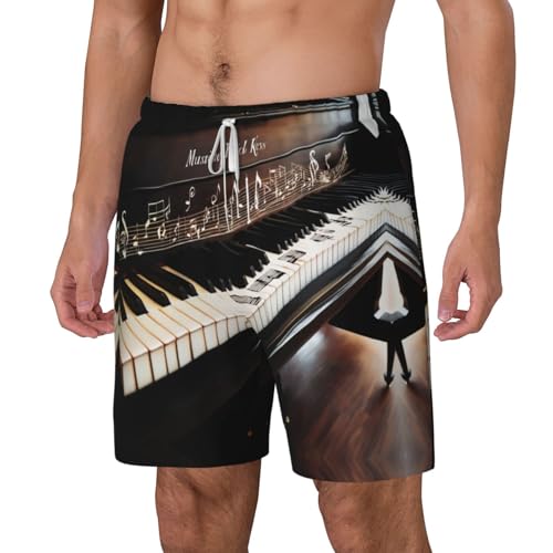 Pantalones cortos de natación para surf y playa con notas musicales 2