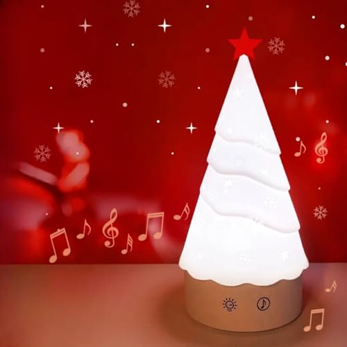 Image of Desidiya Christmas Snow Tree Silicone LED Night Light - Rechargeable Festive Decor for Kids' Bedrooms & Gift Ideas