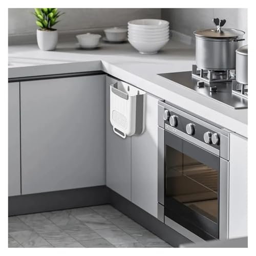 Basurero plegable colgante grande blanco para cocina miniatura 3