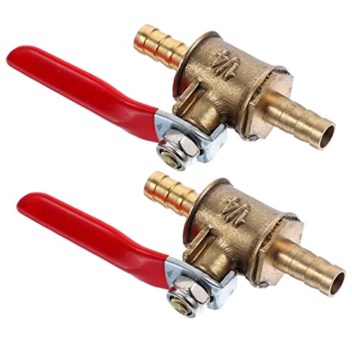 CIYODO Vanne À Billes Cuivre Robinet D'Arrêt Raccord 4.5Cm Poignée Rouge 180° Pour Tuyaux Irrigation Gaz Et Systèmes De Plomberie