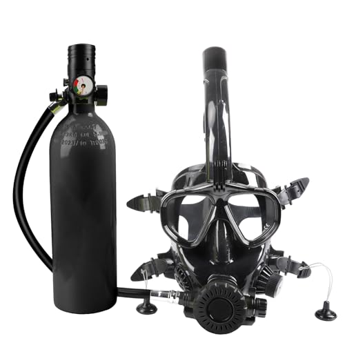 Mini Scuba Diving Tank with Mask, Portable 1.9L Mini Scuba Diving Equipment with 25-30mins Diving time, DOT Certified for Underwater Exploration (Black)