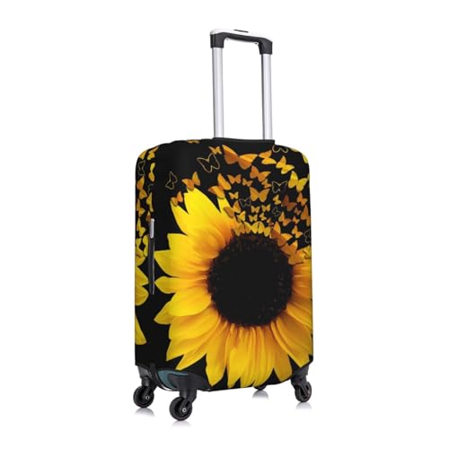 Sunflower Floral Butterflies Art Print Luggage Suitcase Covers Elastic Washable Luggage Protector Luggage Covers For Suitcase3