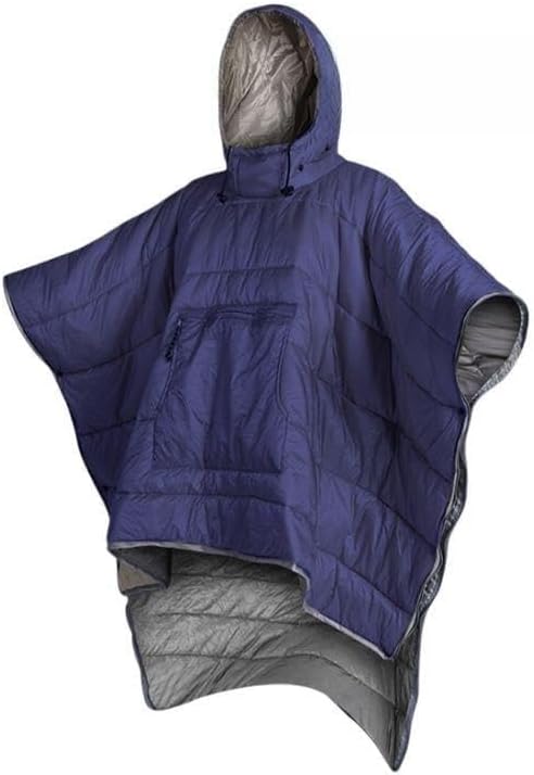 防災用 ダウンポンチョ ネイビー ポンチョ型毛布 アウトドア 釣り