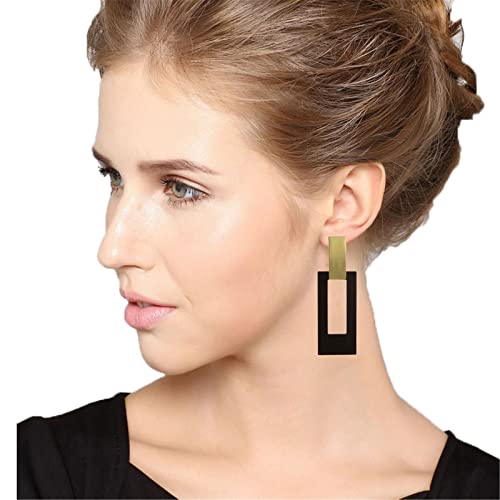 ONLYJUMP Chic Multi Heart Dangle Earrings 14k Plating Gold Black Fashion Simple Personality Long Drop Earrings Metal Love Geometry Earrings for Women Valentine Gift Statement Jewelry4