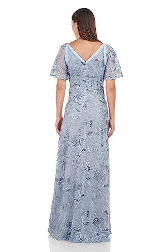 Image of JS Collections Women's Yvonne Flutter A-line Gown