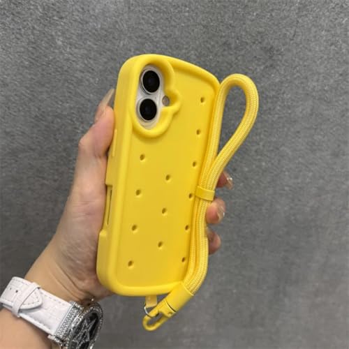 Coque silicone souple iPhone 12 Pro motif pois jaune avec dragonne pratique